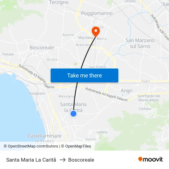 Santa Maria La Carità to Boscoreale map
