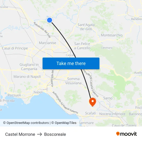 Castel Morrone to Boscoreale map