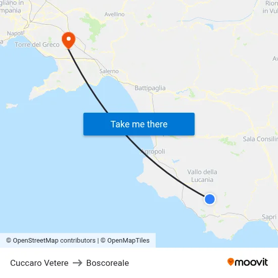 Cuccaro Vetere to Boscoreale map