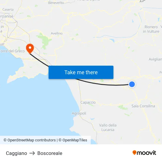 Caggiano to Boscoreale map