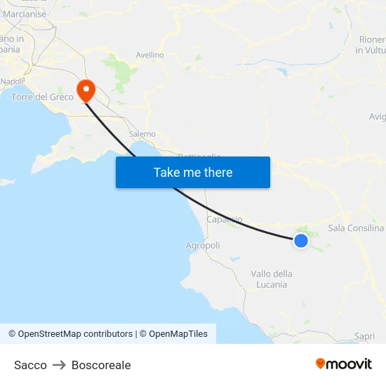 Sacco to Boscoreale map