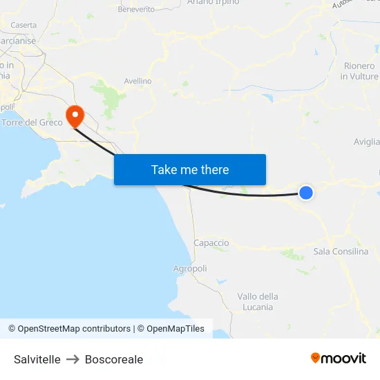 Salvitelle to Boscoreale map