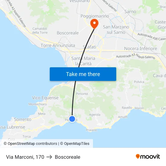 Via Marconi, 170 to Boscoreale map