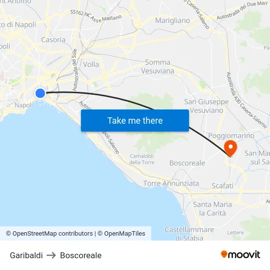 Garibaldi to Boscoreale map