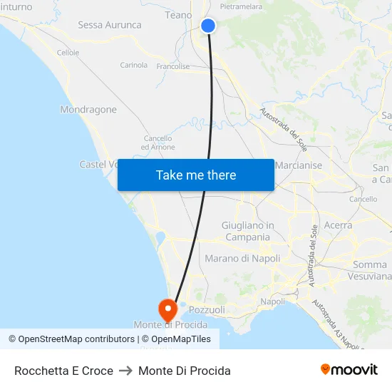 Rocchetta E Croce to Monte Di Procida map