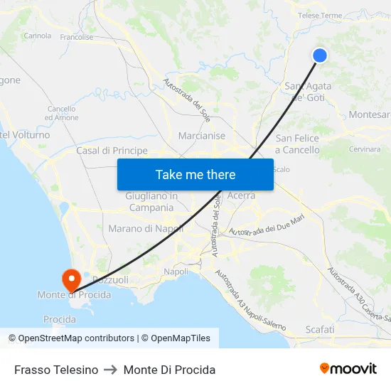 Frasso Telesino to Monte Di Procida map