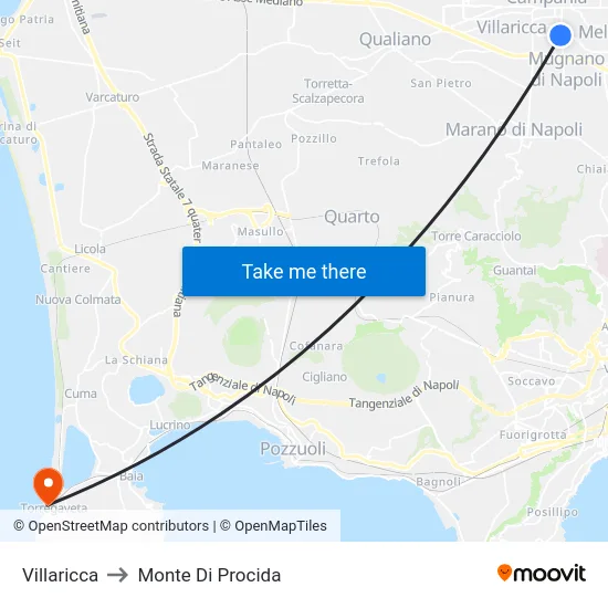 Villaricca to Monte Di Procida map