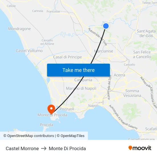 Castel Morrone to Monte Di Procida map