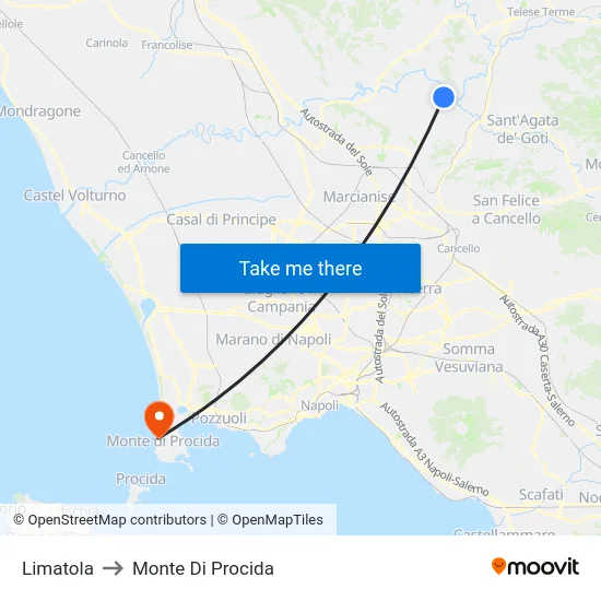 Limatola to Monte Di Procida map