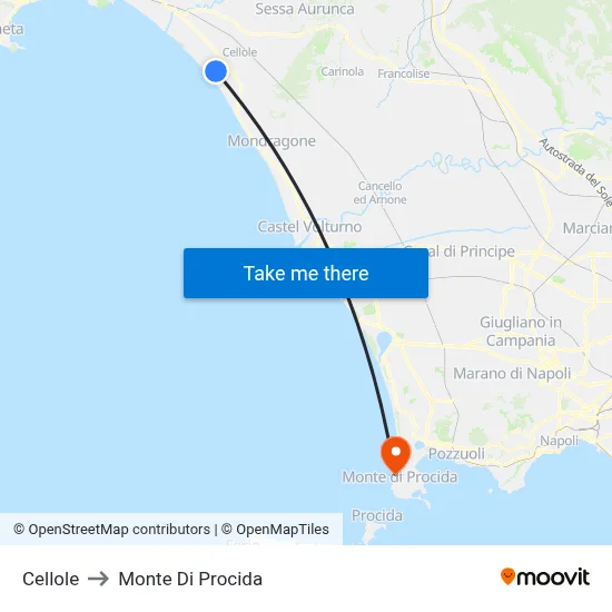 Cellole to Monte Di Procida map