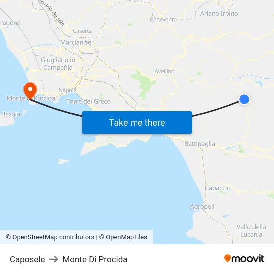 Caposele to Monte Di Procida map
