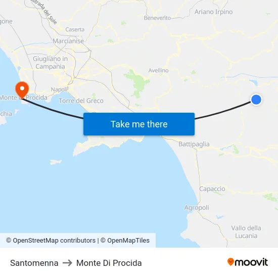 Santomenna to Monte Di Procida map