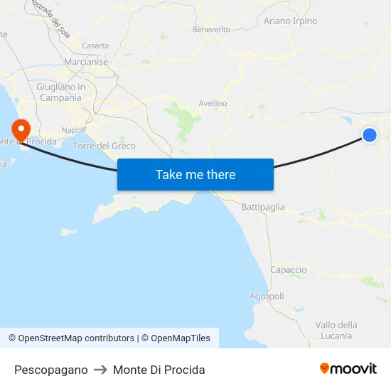 Pescopagano to Monte Di Procida map