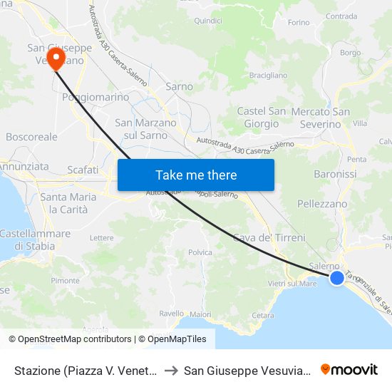 Stazione (Piazza V. Veneto) to San Giuseppe Vesuviano map