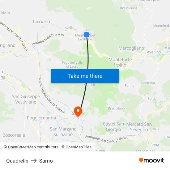 Quadrelle to Sarno map