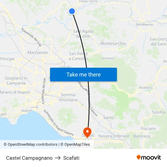 Castel Campagnano to Scafati map