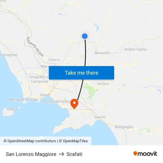 San Lorenzo Maggiore to Scafati map