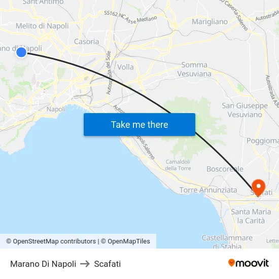 Marano Di Napoli to Scafati map