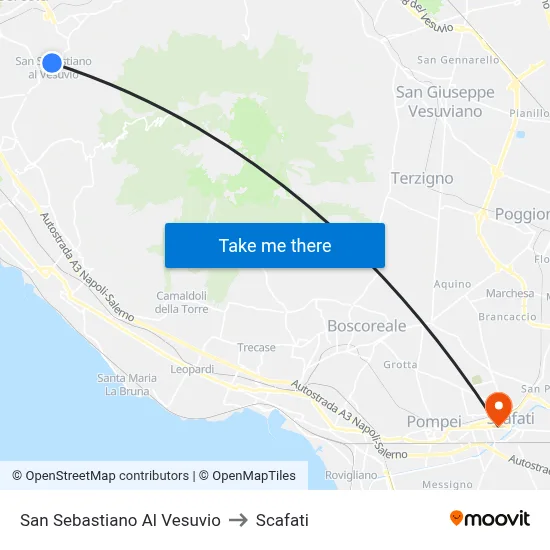 San Sebastiano Al Vesuvio to Scafati map