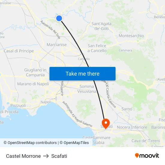 Castel Morrone to Scafati map