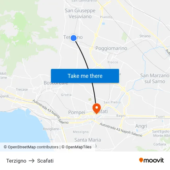 Terzigno to Scafati map