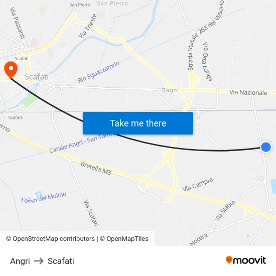 Angri to Scafati map