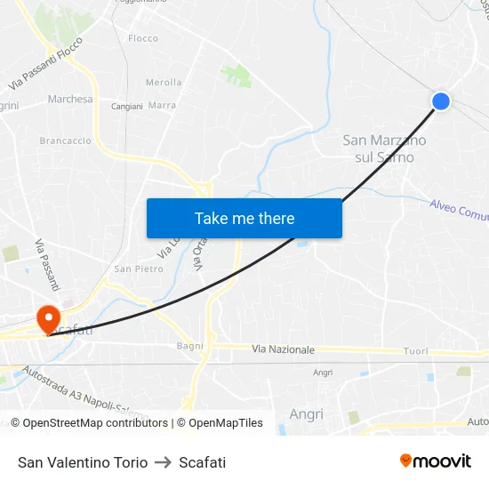 San Valentino Torio to Scafati map