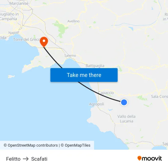 Felitto to Scafati map