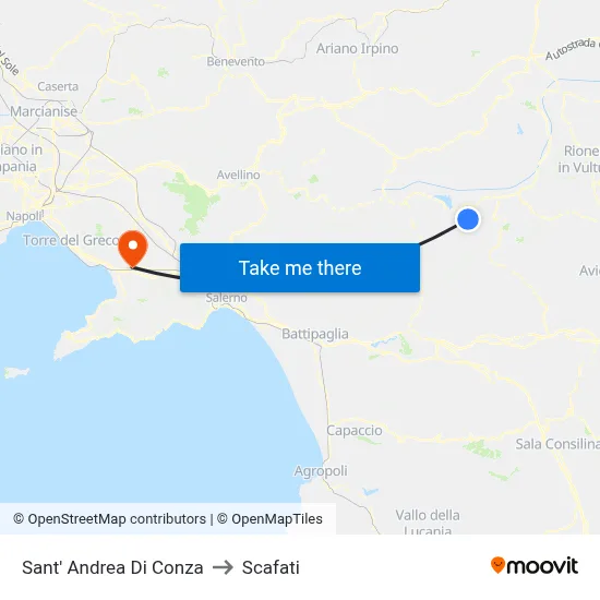Sant'Andrea di Conza to Scafati map