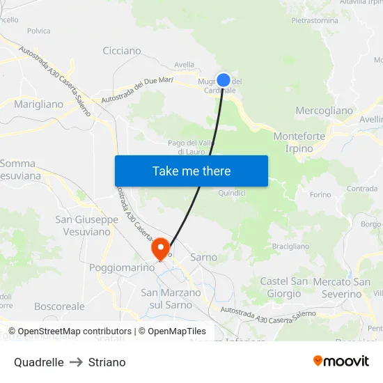 Quadrelle to Striano map