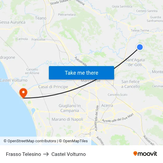 Frasso Telesino to Castel Volturno map