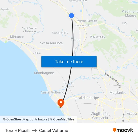 Tora e Piccilli to Castel Volturno map