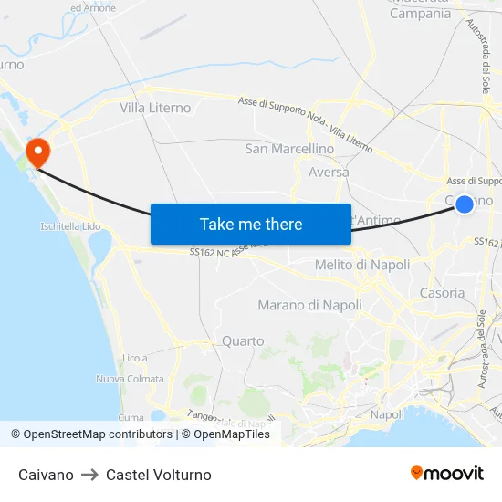 Caivano to Castel Volturno map