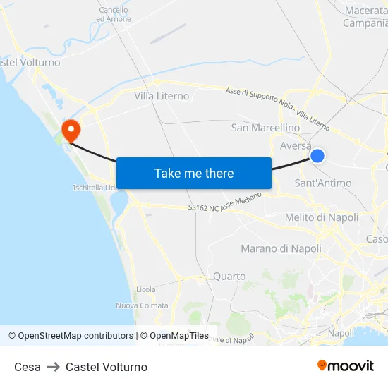 Cesa to Castel Volturno map