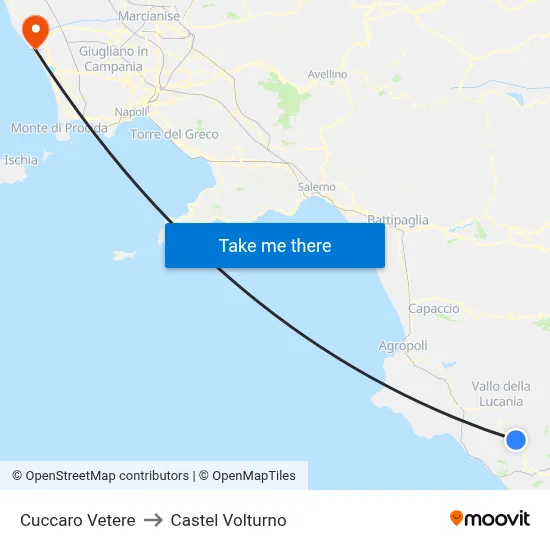 Cuccaro Vetere to Castel Volturno map