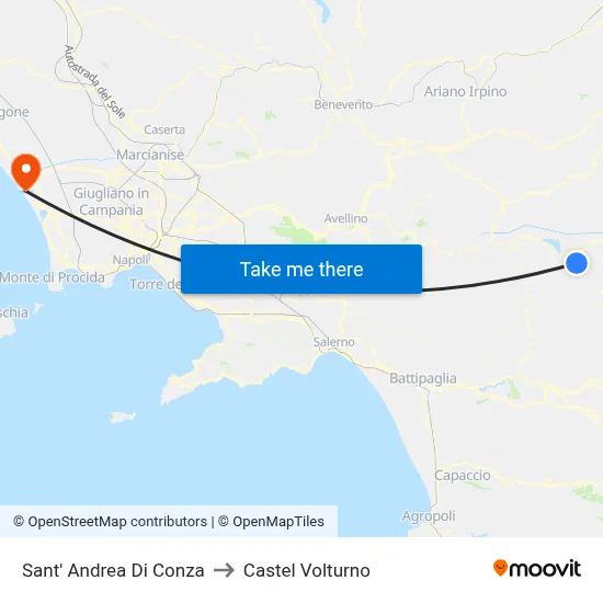Sant'Andrea di Conza to Castel Volturno map