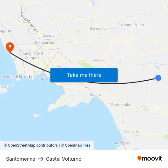 Santomenna to Castel Volturno map