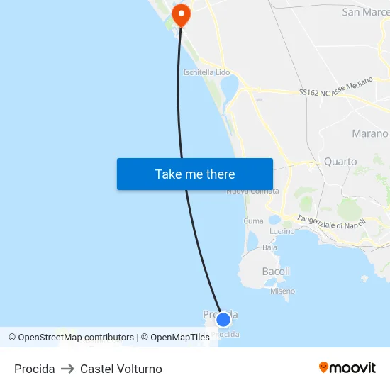 Procida to Castel Volturno map