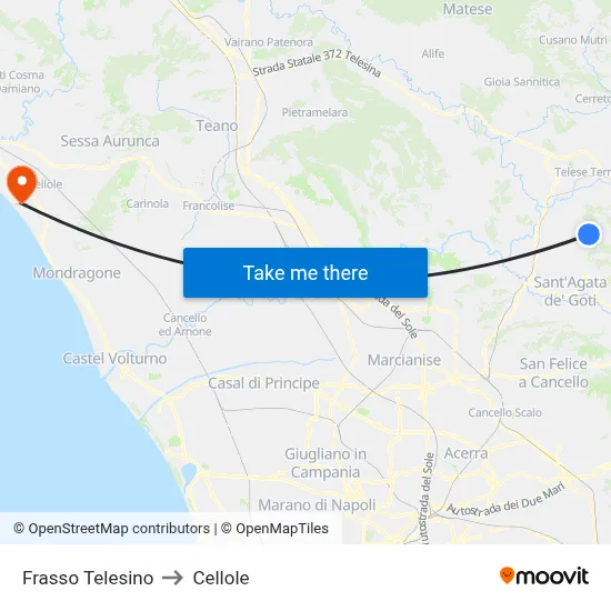 Frasso Telesino to Cellole map