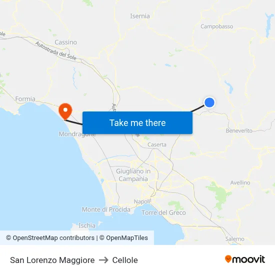 San Lorenzo Maggiore to Cellole map