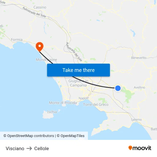 Visciano to Cellole map