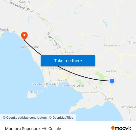 Montoro Superiore to Cellole map