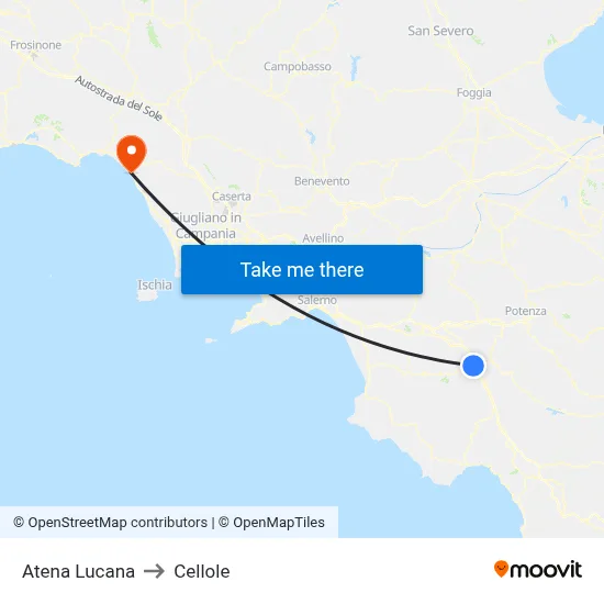 Atena Lucana to Cellole map