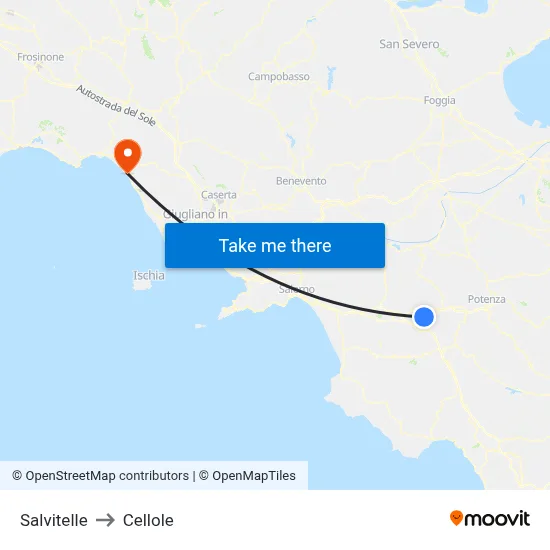 Salvitelle to Cellole map