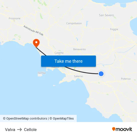 Valva to Cellole map