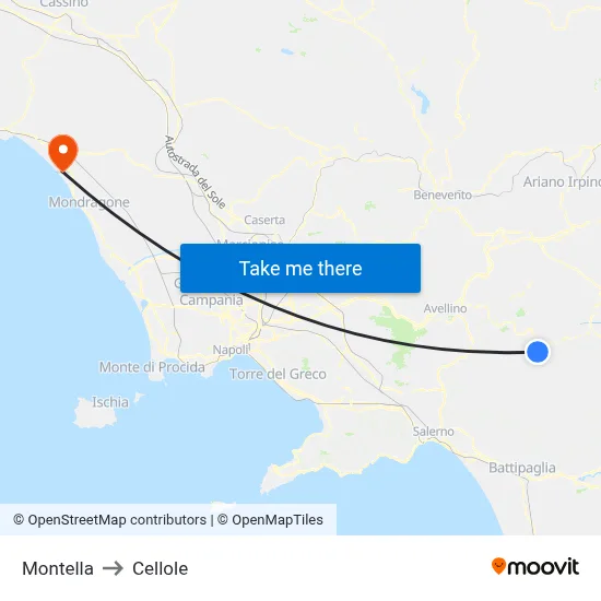 Montella to Cellole map
