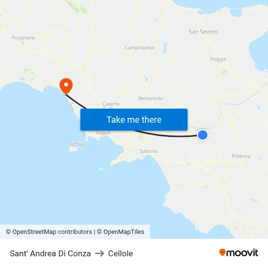 Sant'Andrea di Conza to Cellole map