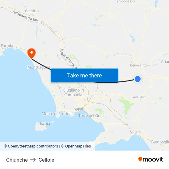 Chianche to Cellole map
