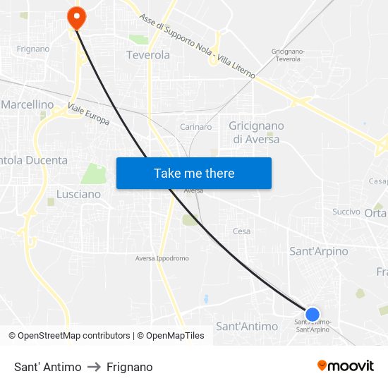 Sant' Antimo to Frignano map