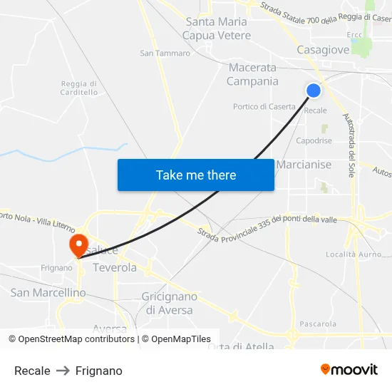 Recale to Frignano map